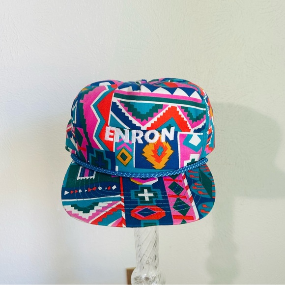 Vintage 80’s ENRON Fresh Prince Style Aztec Snap Back Trucker Hat